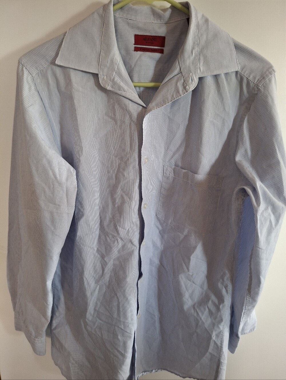 Alfani Light Blue Pinstripe Button-Up Dress Shirt